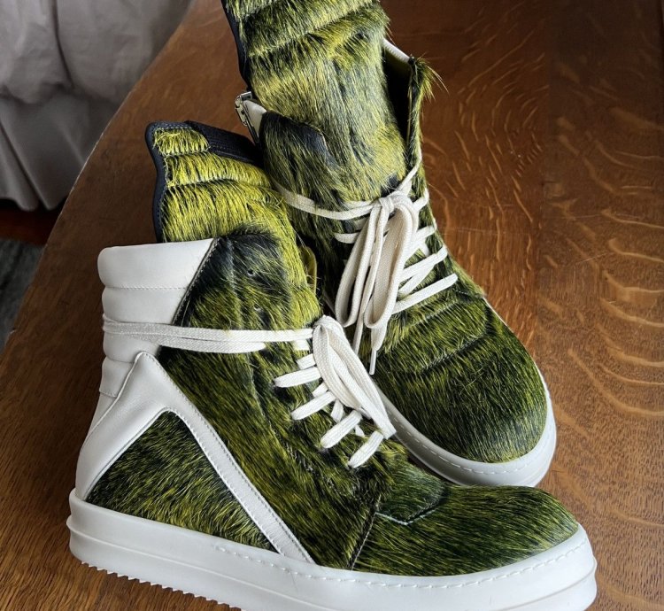 Rick Owens Geobasket Grinch Pony Hair - Size 41