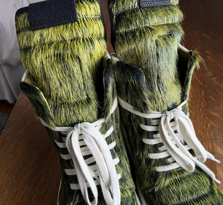 Rick Owens Geobasket Grinch Pony Hair - Size 41