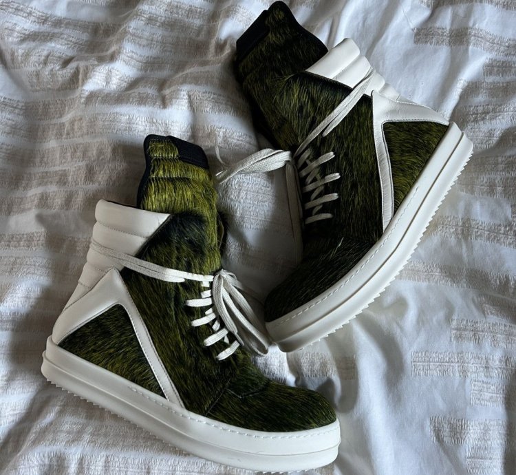 Rick Owens Geobasket Grinch Pony Hair - Size 41