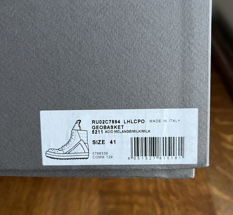 Rick Owens Geobasket Grinch Pony Hair - Size 41