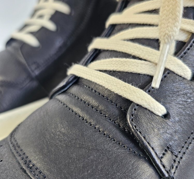 Rick Owens Geobasket High Top Black Milk Sneakers New SS24