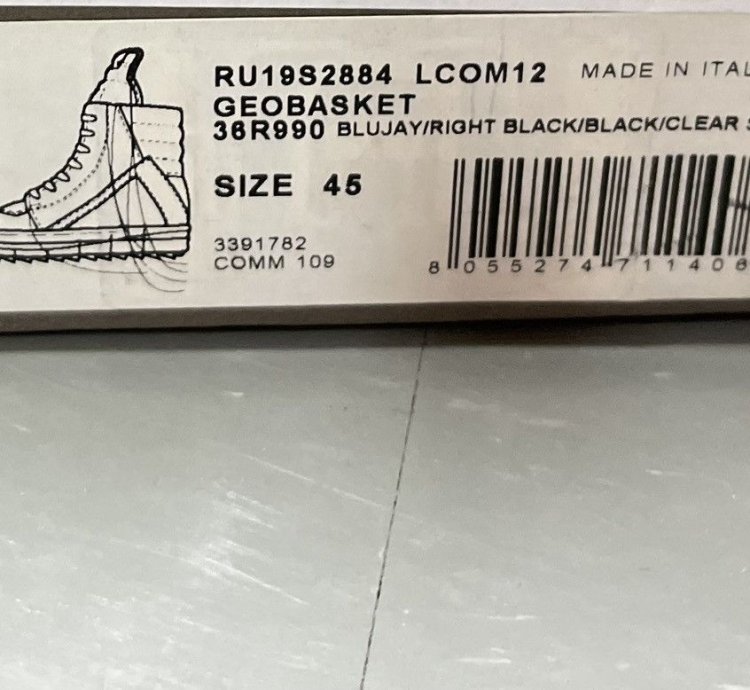 Rick Owens Geobasket High Top Sneakers SS19 - Blujay