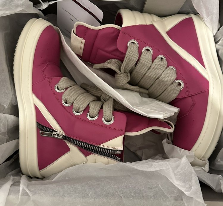 Rick Owens Geobasket in Hot Pink Milk size 41