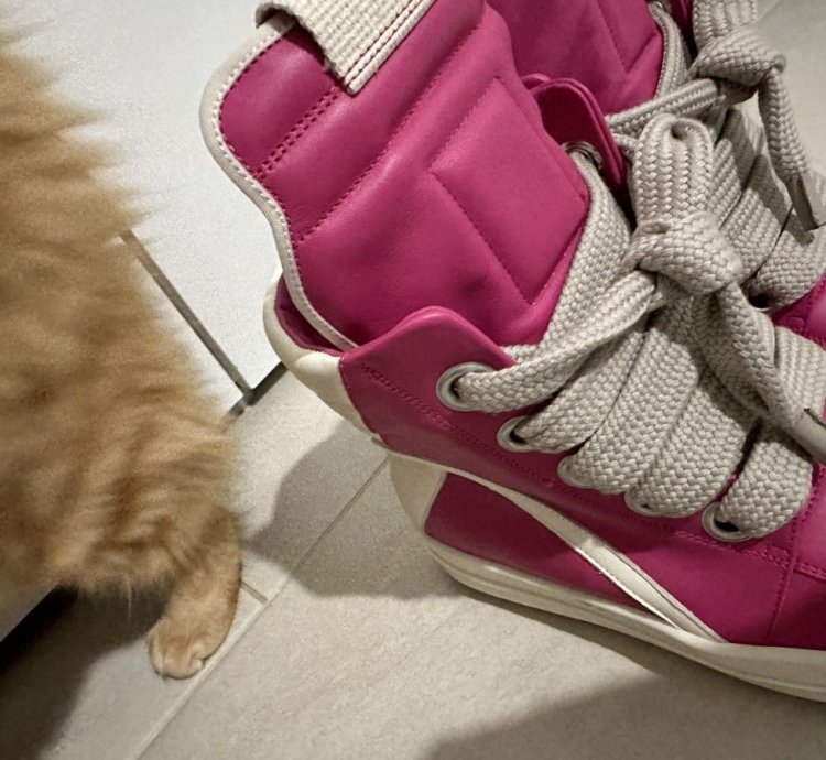 Rick Owens Geobasket in Hot Pink Milk size 41