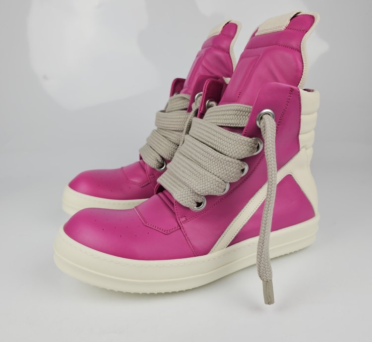 Rick Owens Geobasket Jumbo Laces Hot Pink Sneakers New 42