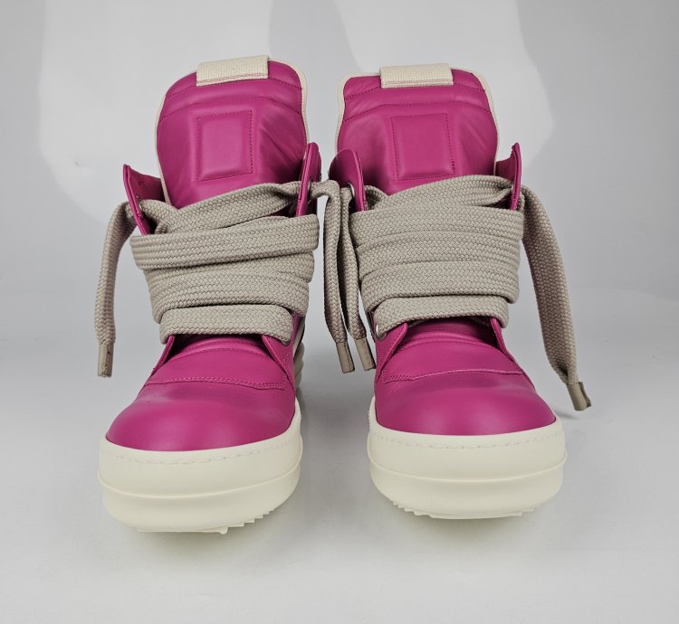 Rick Owens Geobasket Jumbo Laces Hot Pink Sneakers New 42
