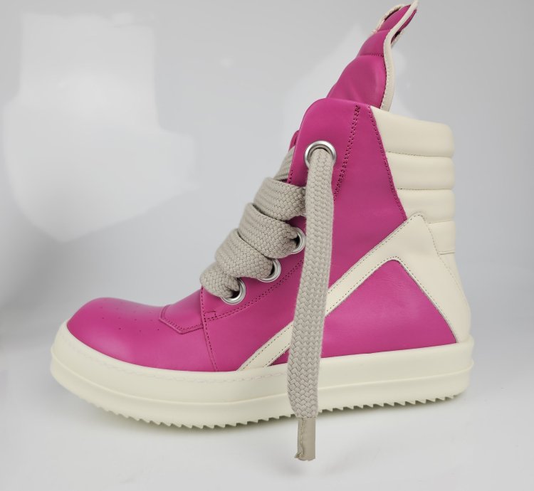 Rick Owens Geobasket Jumbo Laces Hot Pink Sneakers New 42