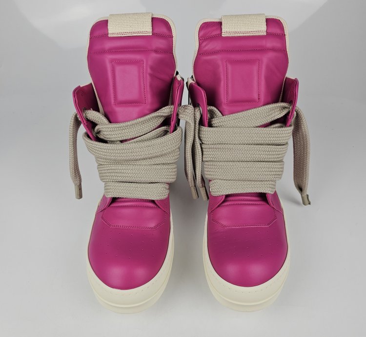 Rick Owens Geobasket Jumbo Laces Hot Pink Sneakers New 42