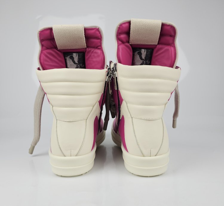 Rick Owens Geobasket Jumbo Laces Hot Pink Sneakers New 42