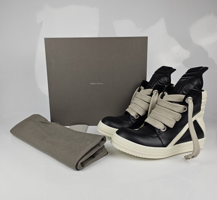 Rick Owens Geobasket Jumbo Laces Sneakers New 40