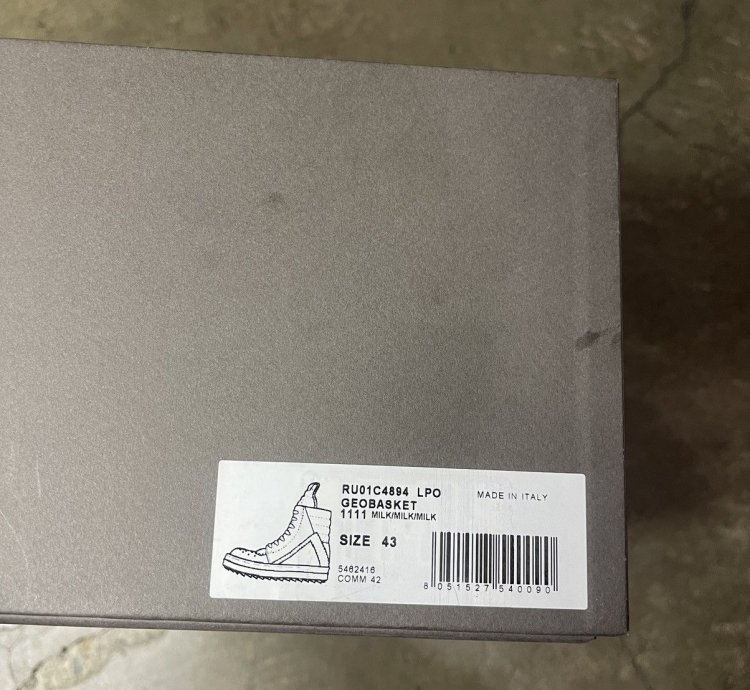 RICK OWENS GEOBASKET MILK