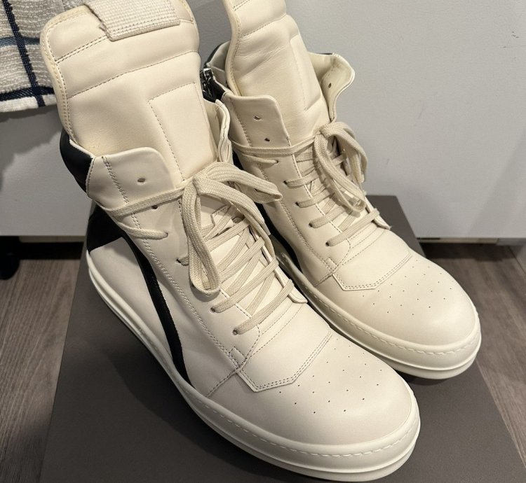 Rick owens geobasket milk black size 43 5