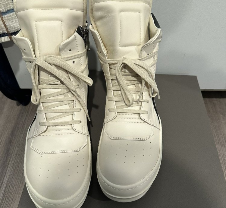 Rick owens geobasket milk black size 43 5