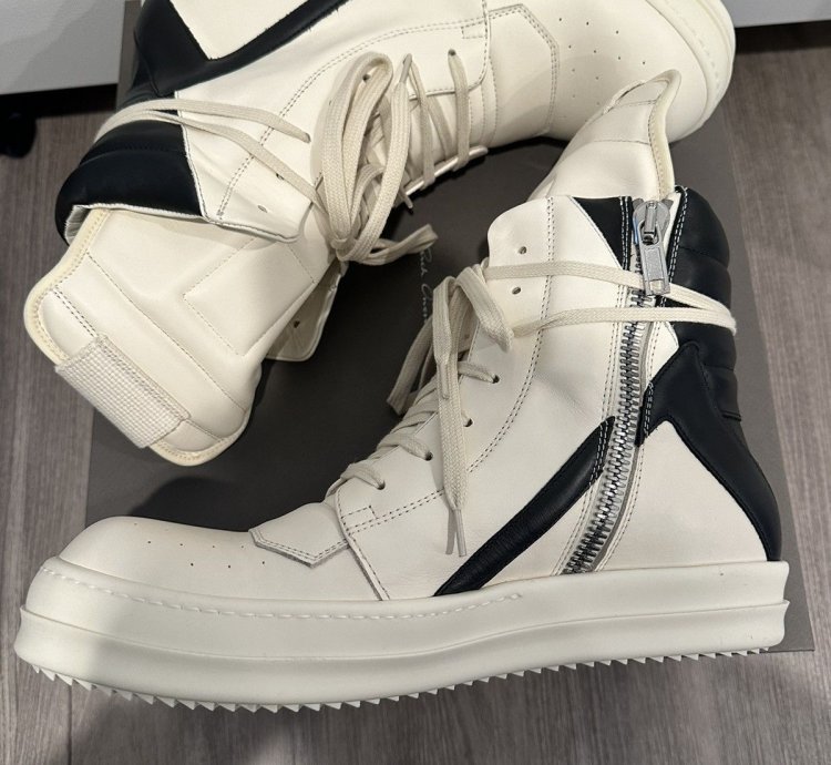 Rick owens geobasket milk black size 43 5