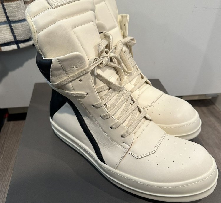 Rick owens geobasket milk black size 44