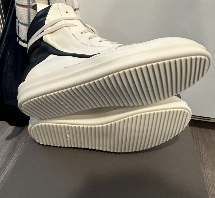 Rick owens geobasket milk black size 44