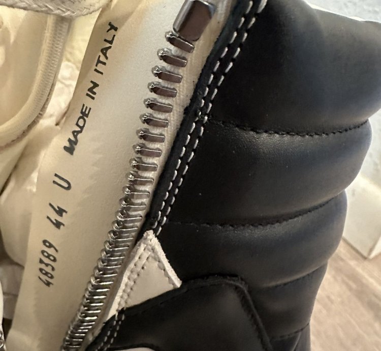 Rick owens geobasket milk black size 44