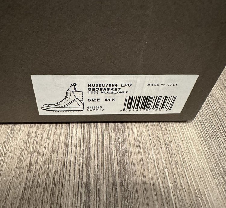 Rick owens geobasket milk size 41 5