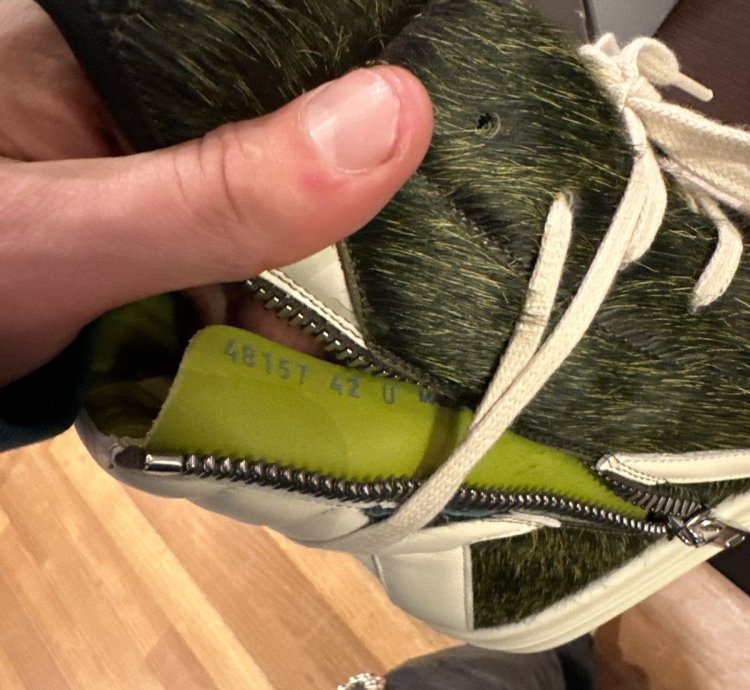 Rick Owens geobasket pony hair acid green seeyuh