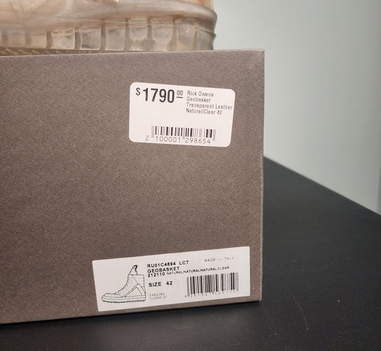 Rick Owens Geobasket Rare Transparent Cow Leather SS23