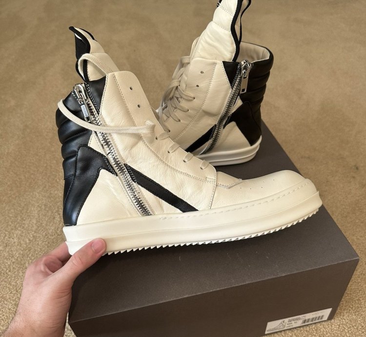 Rick owens geobasket reverse white black