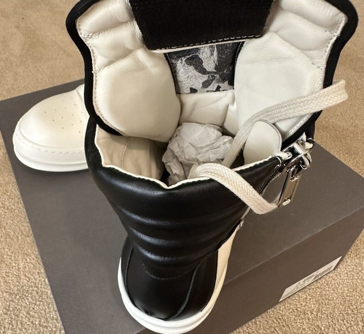 Rick owens geobasket reverse white black