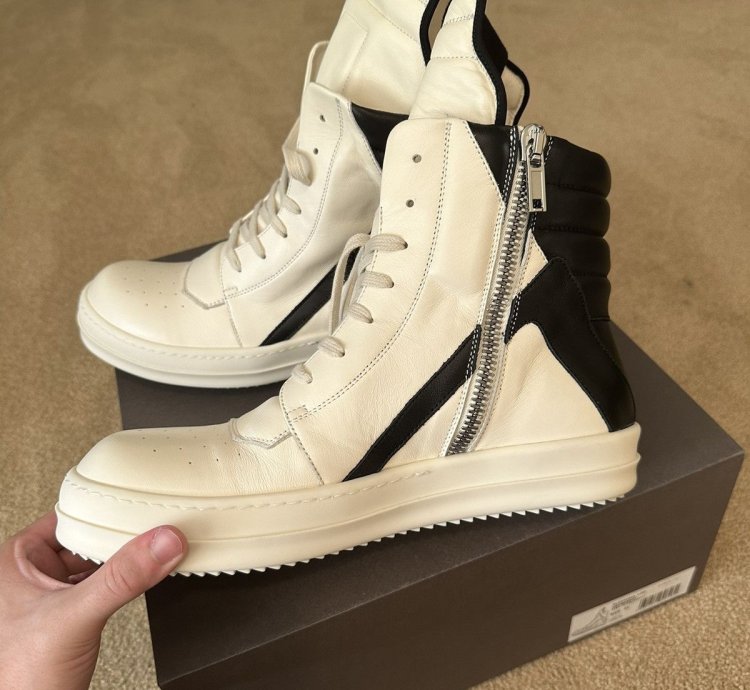 Rick owens geobasket reverse white black