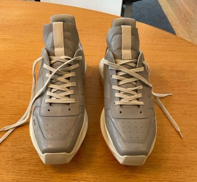 Rick Owens Geth Runner Grey White Low Top Sneakers