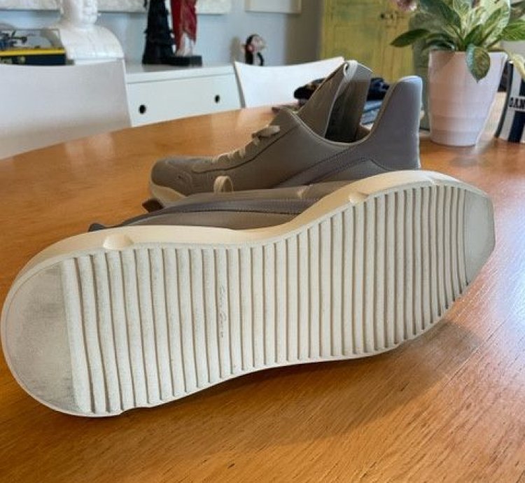 Rick Owens Geth Runner Grey White Low Top Sneakers