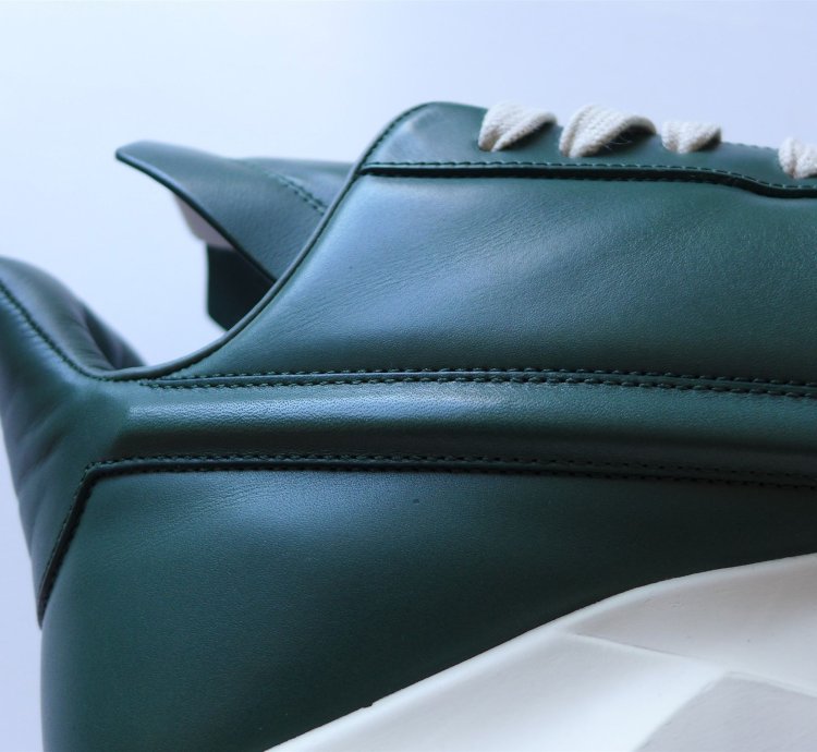 Rick Owens Geth Runner Sneakers - Teal Calf Leather