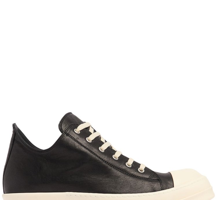 RICK OWENS Hollywood 975 Black Milk Low Sneakers New