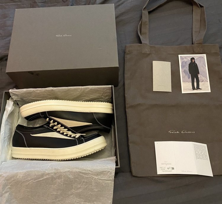 Rick Owens Hollywood black milk Vintage panelled sneakers