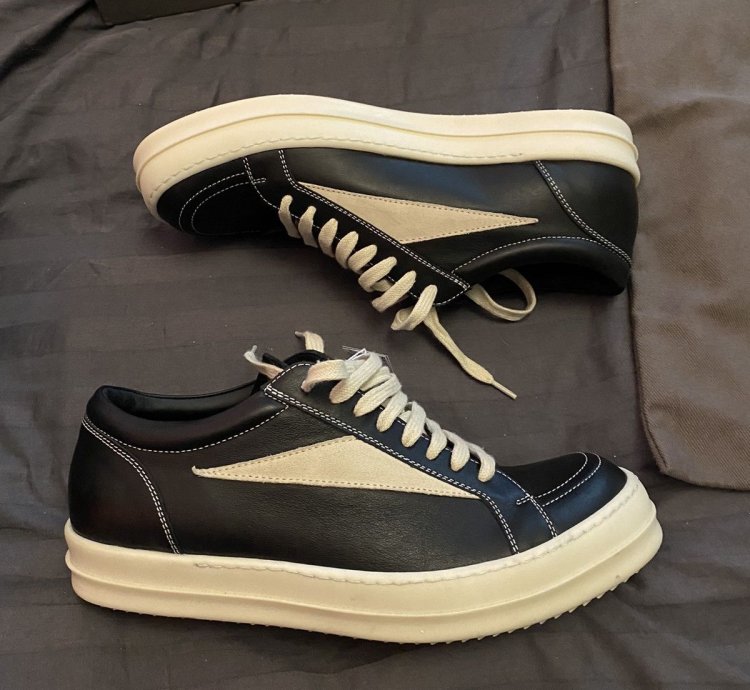 Rick Owens Hollywood black milk Vintage panelled sneakers