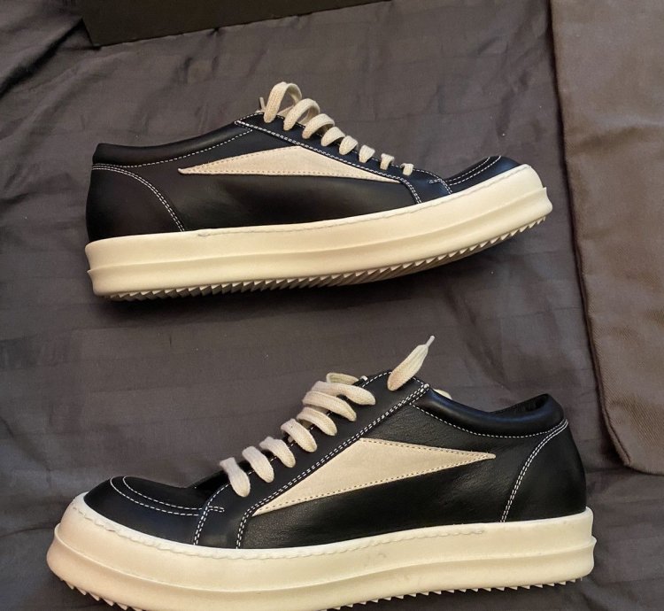 Rick Owens Hollywood black milk Vintage panelled sneakers