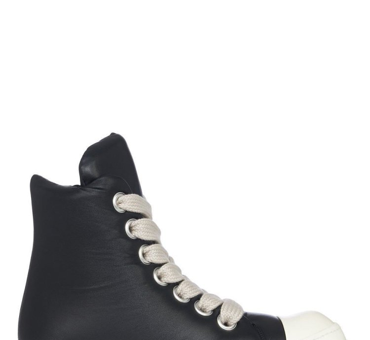 RICK OWENS Hollywood Jumbolace 1250 Black Milk Sneakers New
