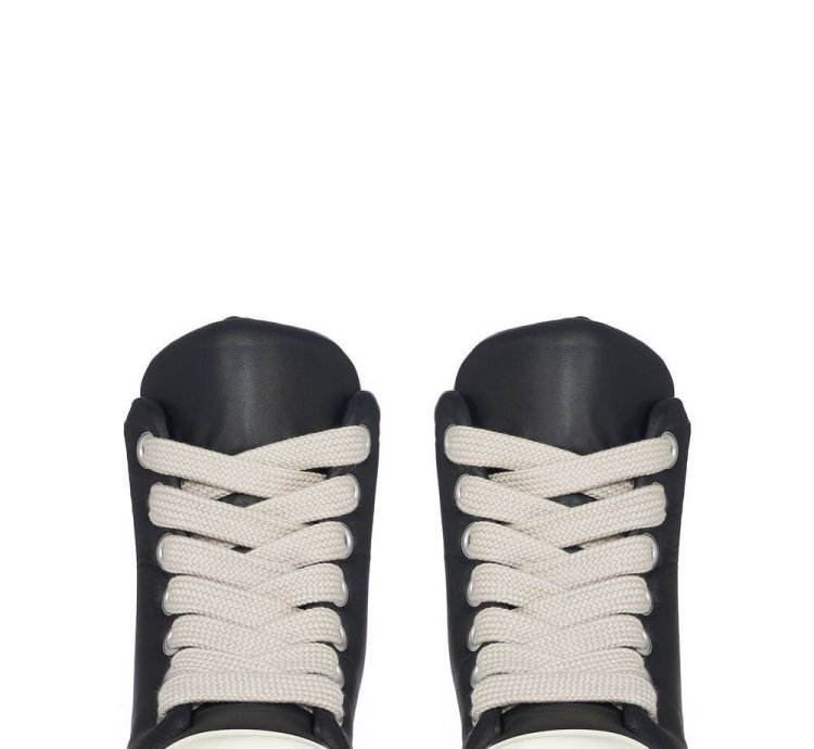 RICK OWENS Hollywood Jumbolace 1250 Black Milk Sneakers New