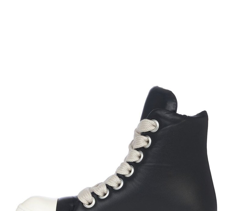 RICK OWENS Hollywood Jumbolace 1250 Black Milk Sneakers New