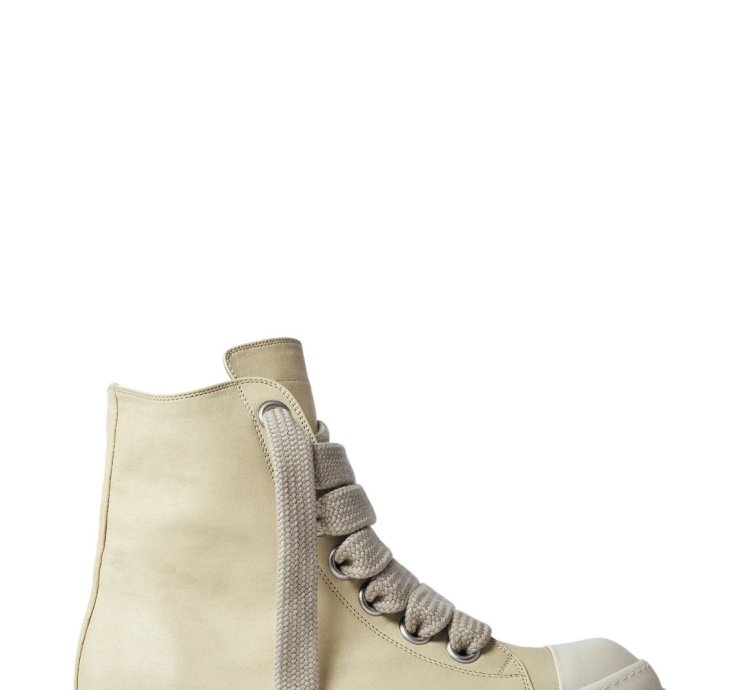RICK OWENS Hollywood Jumbolace Dirty White Sneakers New