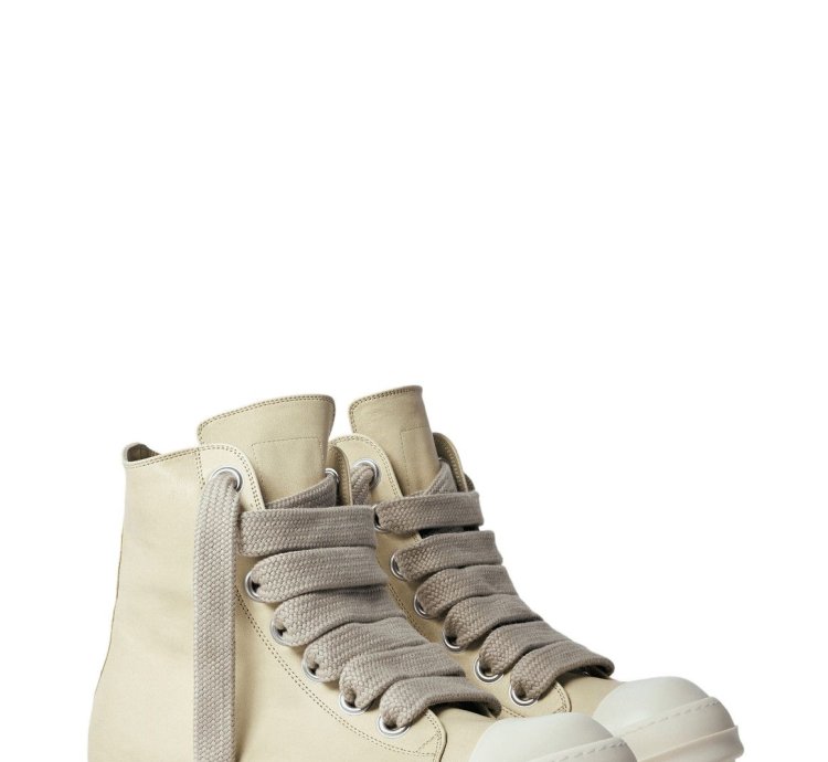 RICK OWENS Hollywood Jumbolace Dirty White Sneakers New