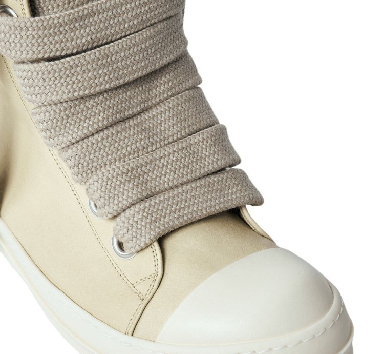 RICK OWENS Hollywood Jumbolace Dirty White Sneakers New
