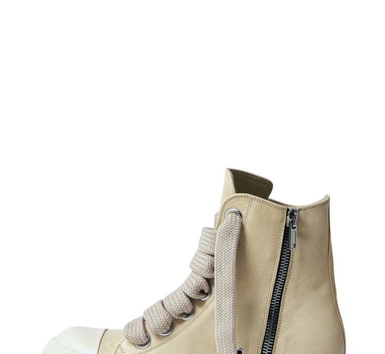 RICK OWENS Hollywood Jumbolace Dirty White Sneakers New