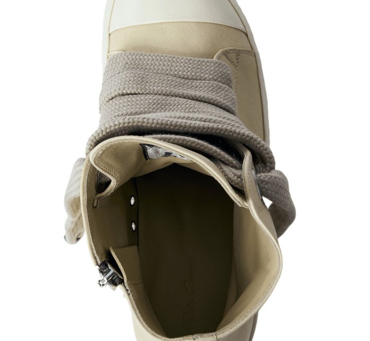 RICK OWENS Hollywood Jumbolace Dirty White Sneakers New