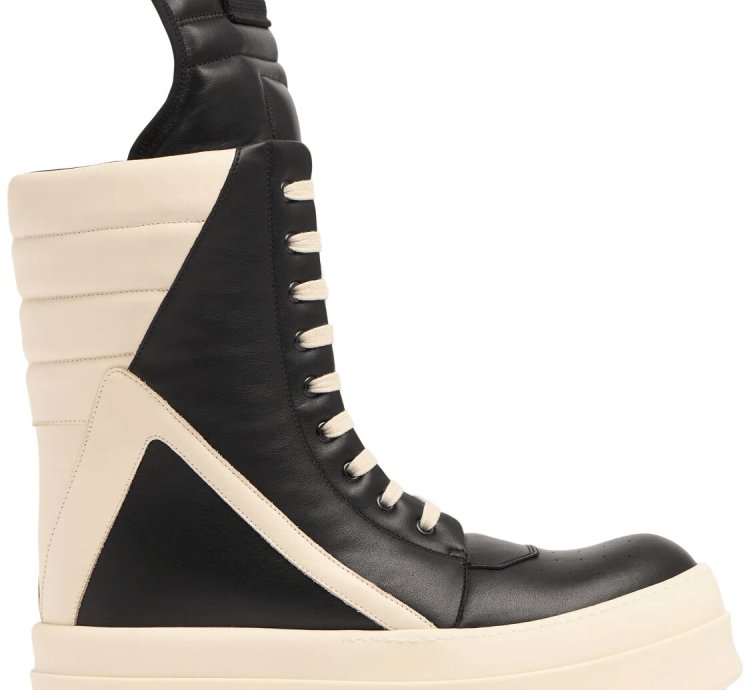 RICK OWENS Hollywood Mega Geobasket 1315 Black Sneakers
