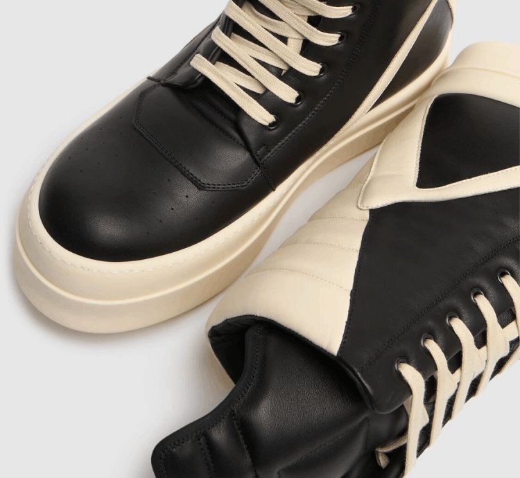 RICK OWENS Hollywood Mega Geobasket 1315 Black Sneakers