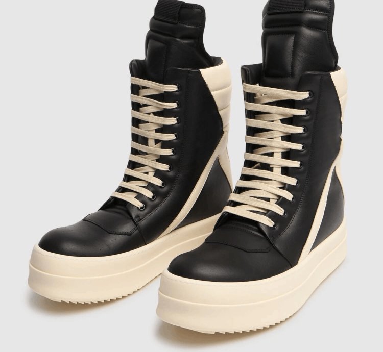 RICK OWENS Hollywood Mega Geobasket 1315 Black Sneakers