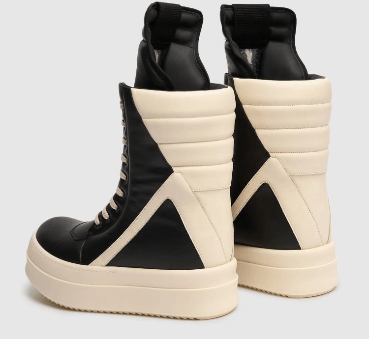 RICK OWENS Hollywood Mega Geobasket 1315 Black Sneakers