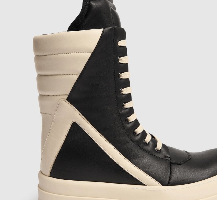 RICK OWENS Hollywood Mega Geobasket 1315 Black Sneakers