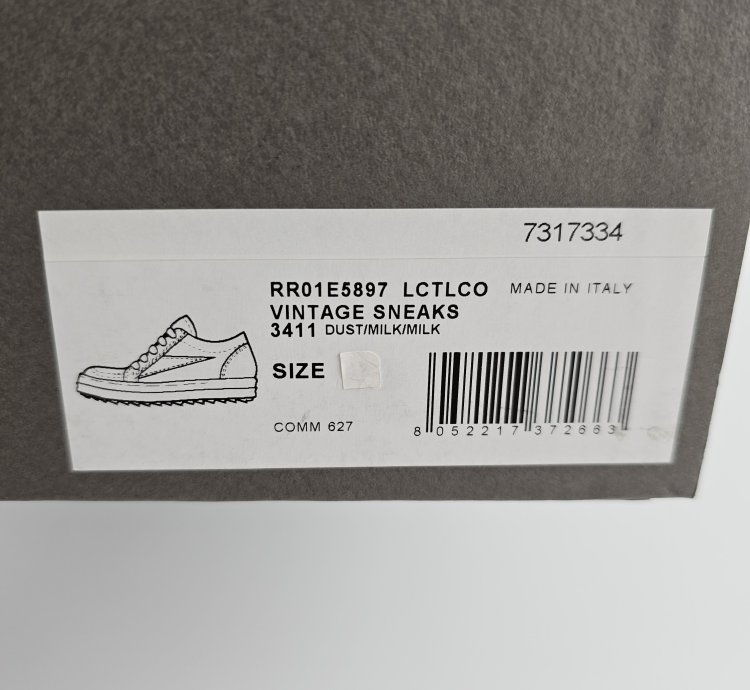 Rick Owens Hollywood Vintage 1110 Dust Milk Low Sneakers