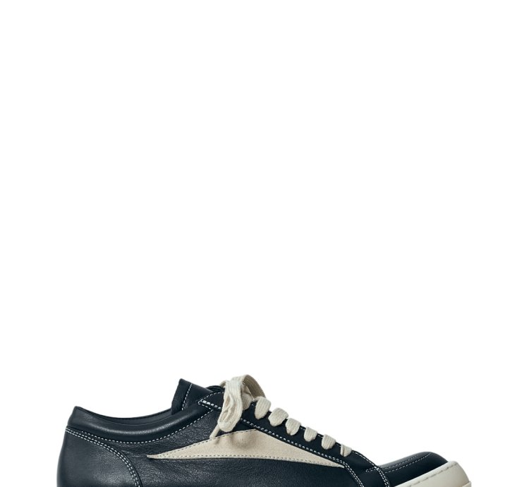 Rick Owens Hollywood Vintage Black Milk Calf Sneakers New
