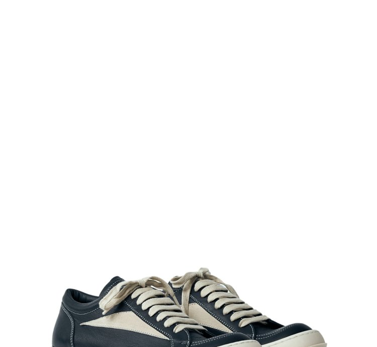 Rick Owens Hollywood Vintage Black Milk Calf Sneakers New